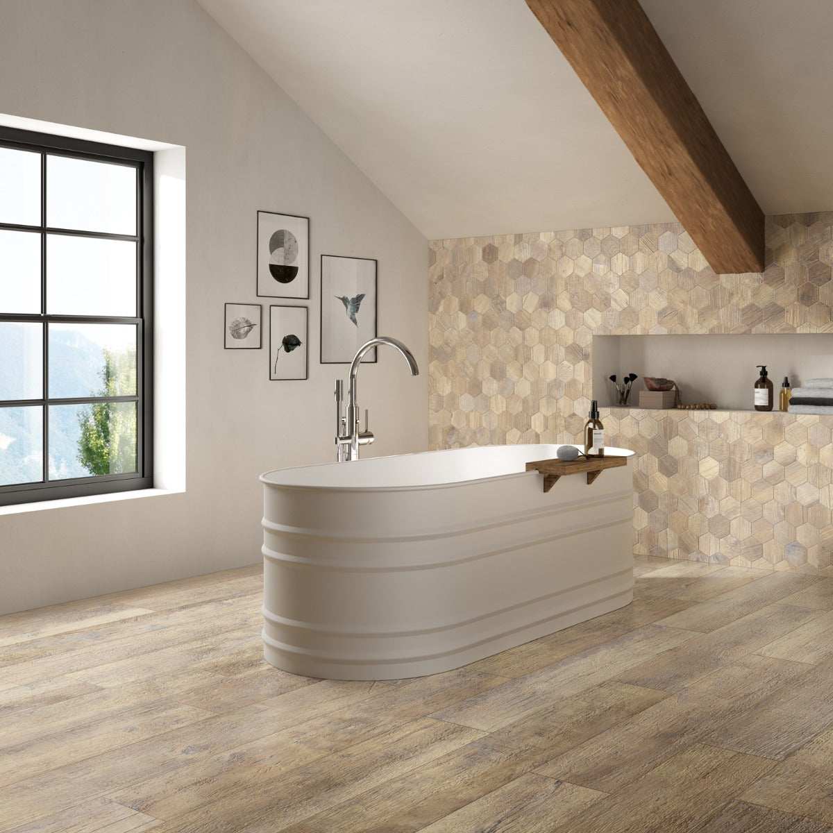 Patin Beige 20 x 120cm tile, matt, at Irwin Tiles