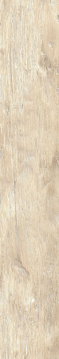 Patin Almond 20 x 120cm tile, light wood effect matt, at Irwin Tiles