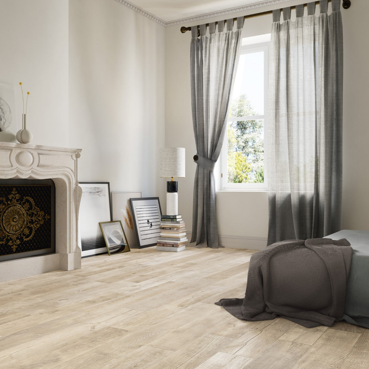 Patin Almond 20 x 120cm, porcelain tile sold by the box at Irwin Tiles