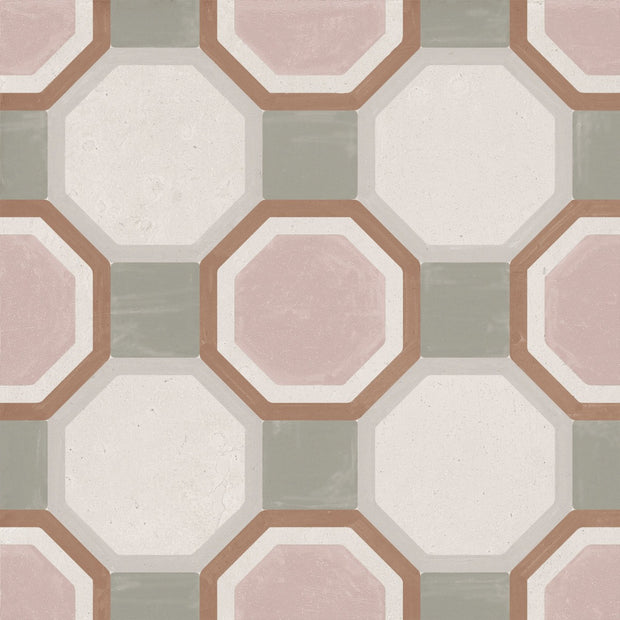 Patterns Pink Diamond 22.3 x 22.3cm, matt tile at Irwin Tiles