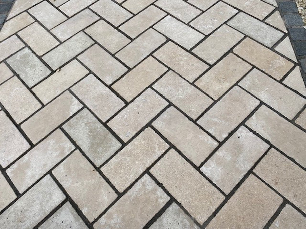 Perla Tumbled Marble Paver 15x30x3cm, natural stone paving at Irwin Tiles
