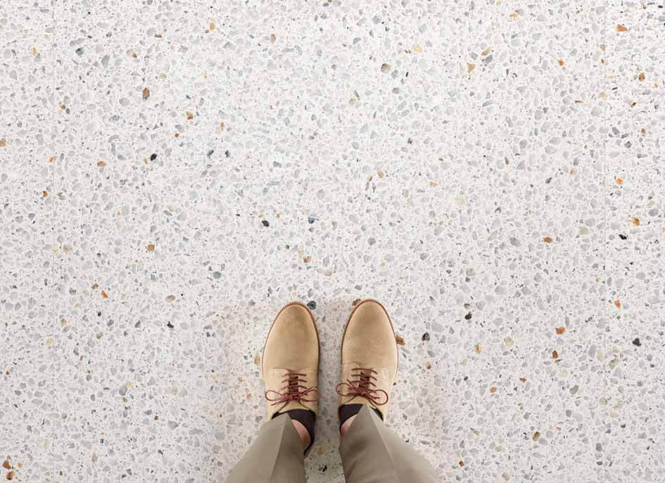 Pigment Multicolour 90x90cm, terrazzo tile at Irwin Tiles
