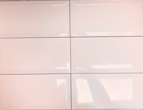 Pink Blush Bevelled 20x10cm, gloss tile at Irwin Tiles