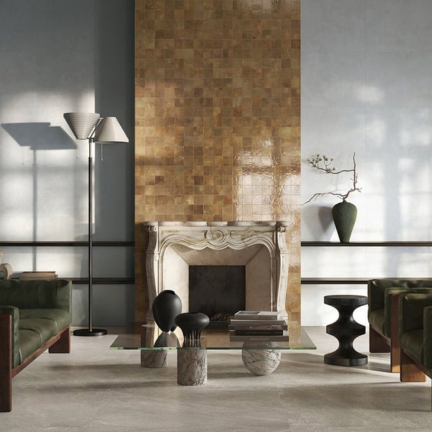 Pixel Sienna Glossy 10x10cm, yellow tile at Irwin Tiles