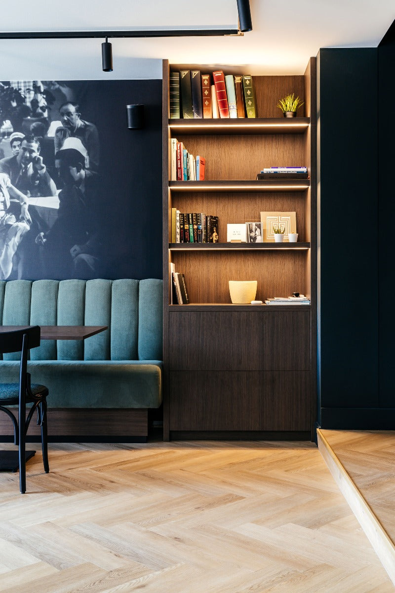 Nakuru Safari Herringbone Rigid LVT, light luxury click vinyl flooring at Irwin Tiles, view 15