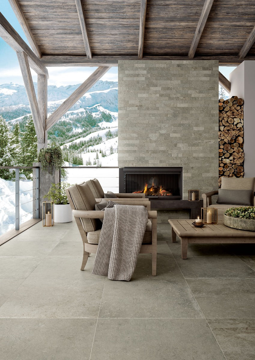 Promenade Argento 100 x 100cm, porcelain tile at Irwin Tiles