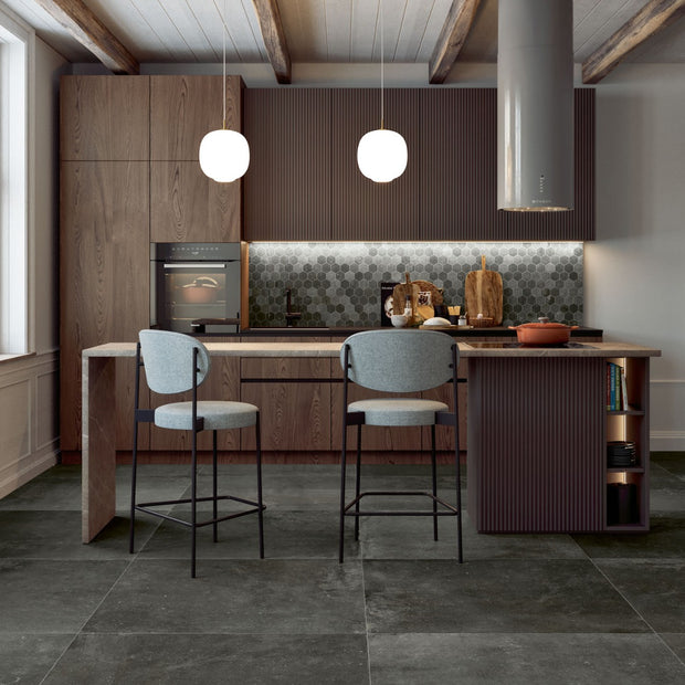 Promenade Ebano 100 x 100cm, grey matt tile at Irwin Tiles