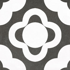 Quilt Decor 20x20cm tile, black matt, at Irwin Tiles