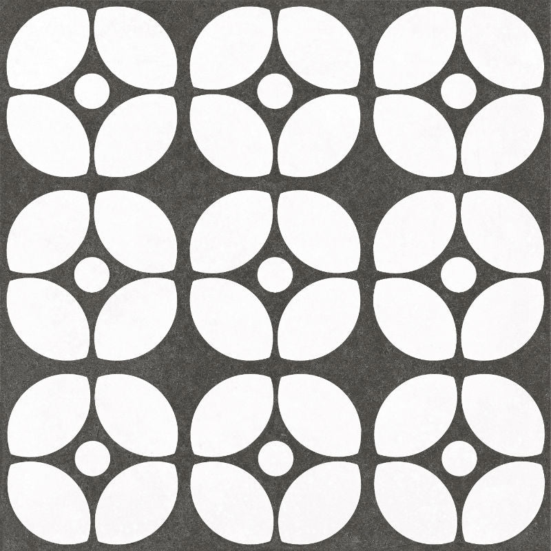 Quilt Decor 20x20cm tile, black matt, at Irwin Tiles, view 14