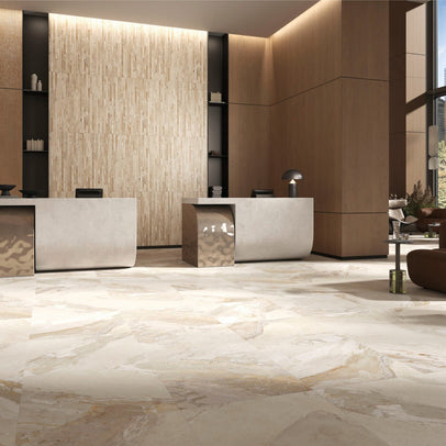 Blend Almond Milled (Ribbed) 60x120cm, porcelain tile at Irwin Tiles