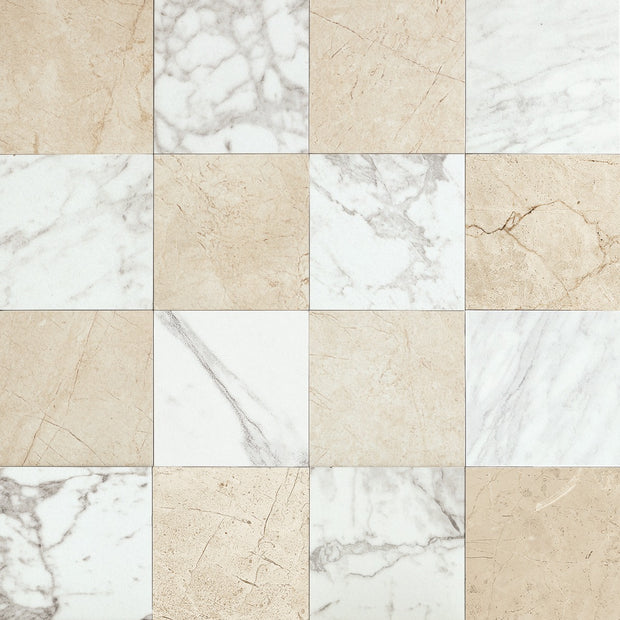 Reve Beige & Blanco Chequered 30x30cm, matt tile at Irwin Tiles