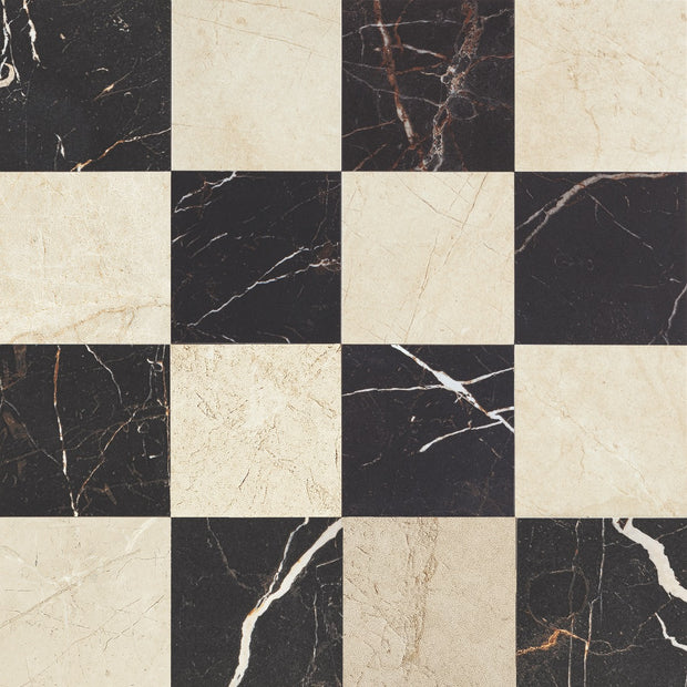 Reve Beige & Noir Chequered 30x30cm, matt tile at Irwin Tiles