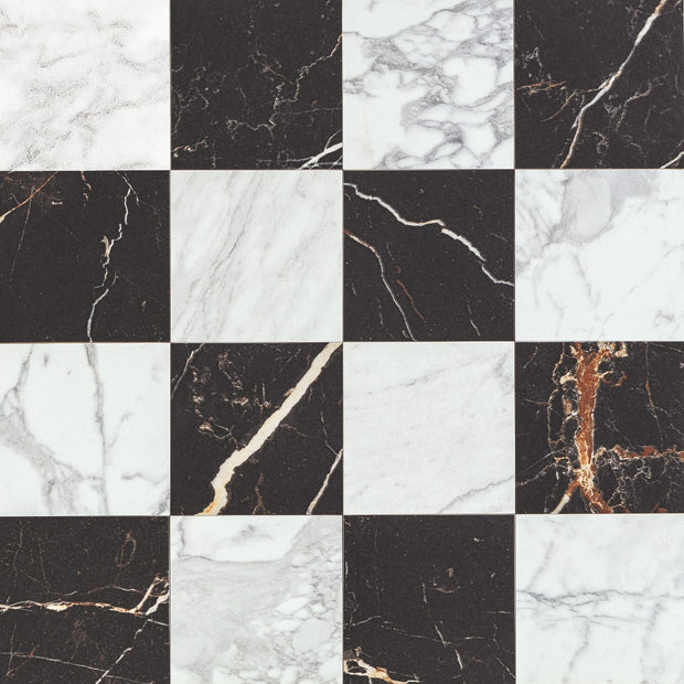 Reve Noir & Blanco Chequered 30x30cm, matt tile at Irwin Tiles
