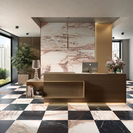 Reve Rose 30x30cm, pink matt tile at Irwin Tiles, view 25
