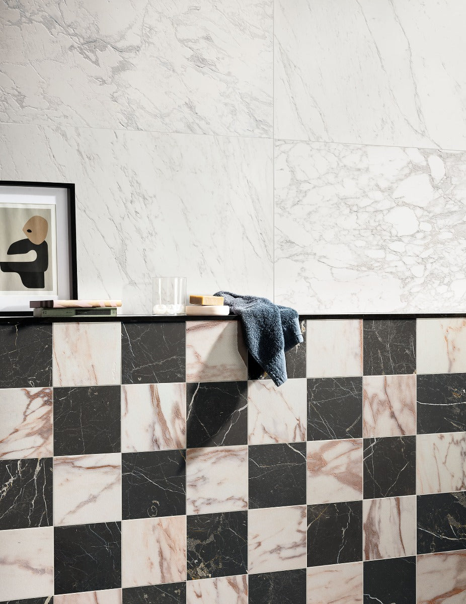 Reve Rose 30x30cm tile, pink matt, at Irwin Tiles, view 22