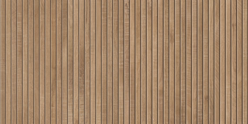 Ribbon Natural (Ribbed Wood Look) Rectified Porcelain 60 x 120cm, tile at Irwin Tiles