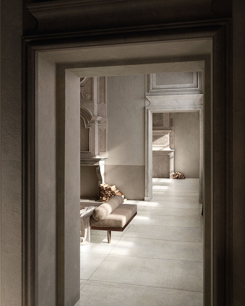 Heritage Blanc Combination, matt porcelain floor tile for kitchen, bathroom and hallway floors at Irwin Tiles, view 11