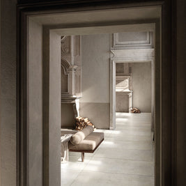 Heritage Blanc Combination, matt porcelain floor tile for kitchen, bathroom and hallway floors at Irwin Tiles, view 11