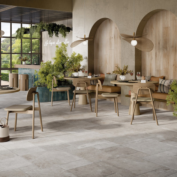 Windsor White Combination, porcelain floor tile at Irwin Tiles