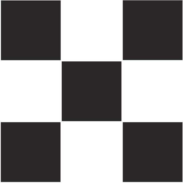 Rubi Negro & Blanco Chequered 22.5x22.5cm, matt tile at Irwin Tiles