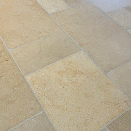 Seashell Tumbled Limestone - Grand Villa Pattern, floor tile at Irwin Tiles