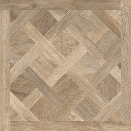 Shizen Ambra Cassettone 80x80cm, dark wood effect tile from Irwin Tiles, Co. Monaghan