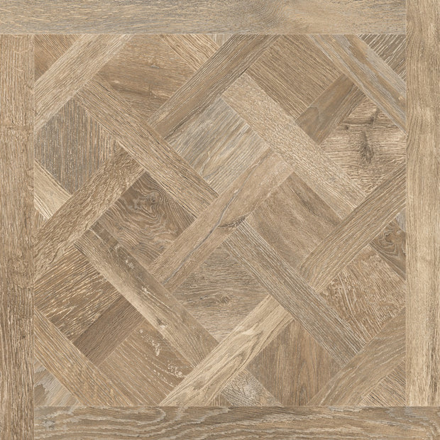 Shizen Ambra Cassettone 80x80cm, dark wood effect tile at Irwin Tiles