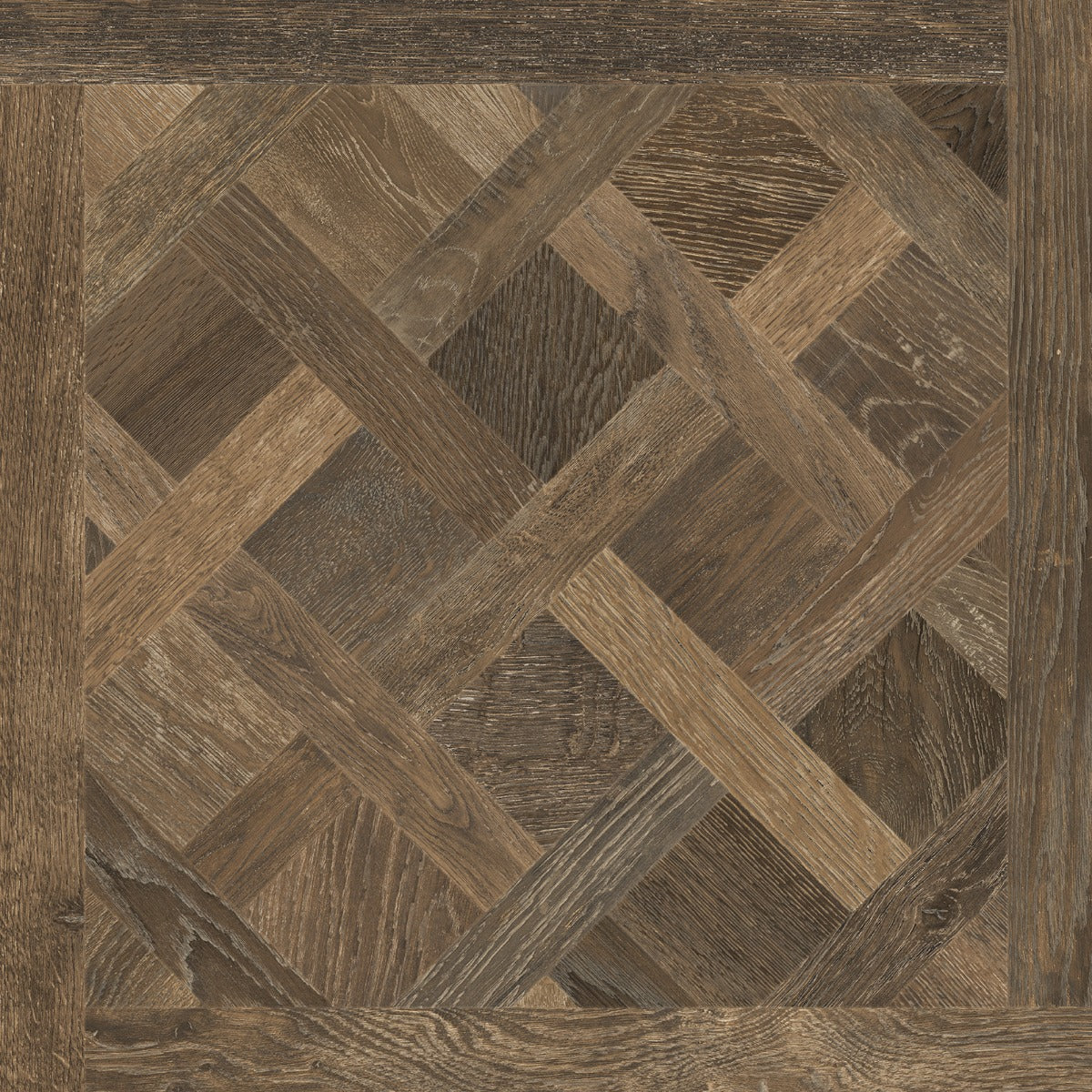 Shizen Torba Cassettone 80x80cm, dark wood effect tile at Irwin Tiles