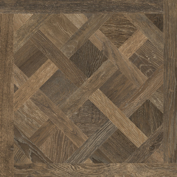 Shizen Torba Cassettone 80x80cm, dark wood effect tile at Irwin Tiles