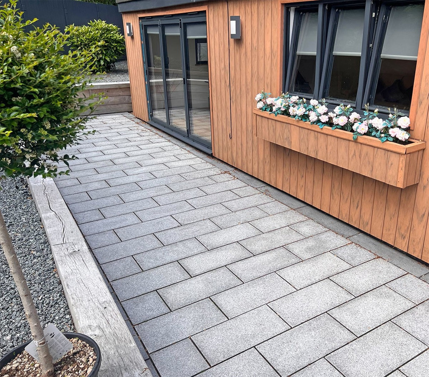 Silver Granite Paving Flamed Finish 60x30cm, natural stone paving at Irwin Tiles
