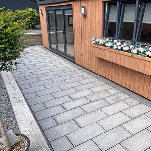Silver Granite Paving Flamed Finish 60x30cm, natural stone paving at Irwin Tiles
