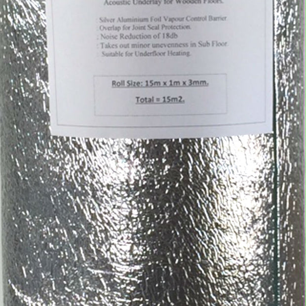 Silver Foil Acoustic Underlay 3mm, flooring underlay at Irwin Tiles