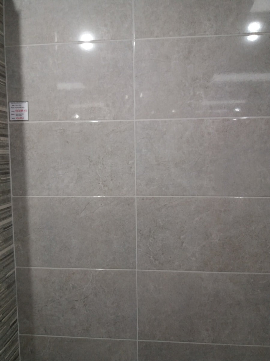 Skylar Grafito Brillo 30x60cm, grey gloss wall tile at Irwin Tiles
