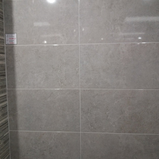 Skylar Grafito Brillo 30x60cm, grey gloss wall tile at Irwin Tiles