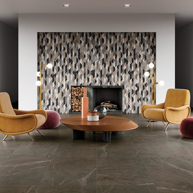 Soap Stone Coffee 100x100cm, porcelain tile at Irwin Tiles
