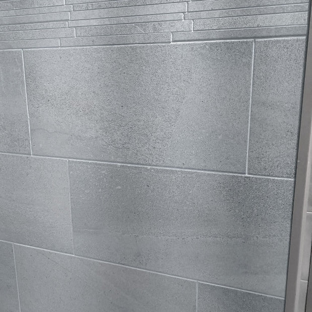 Sorrento Gris 30x60cm w/Border, matt tile at Irwin Tiles