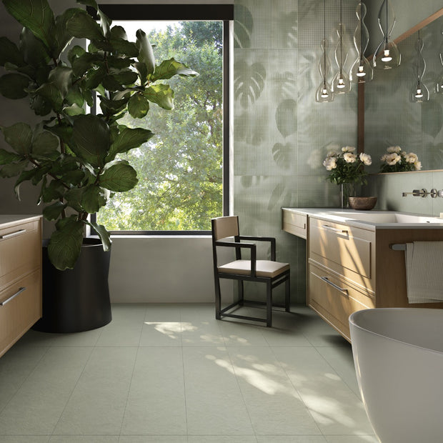 Spring Emerald 60x120cm tile, green matt, at Irwin Tiles