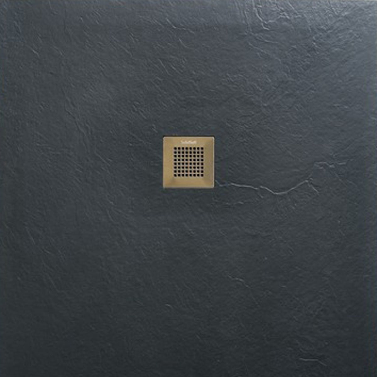 SolidSoft Square Anthracite Flexible Shower Tray Square Drain, flexible shower tray at Irwin Tiles