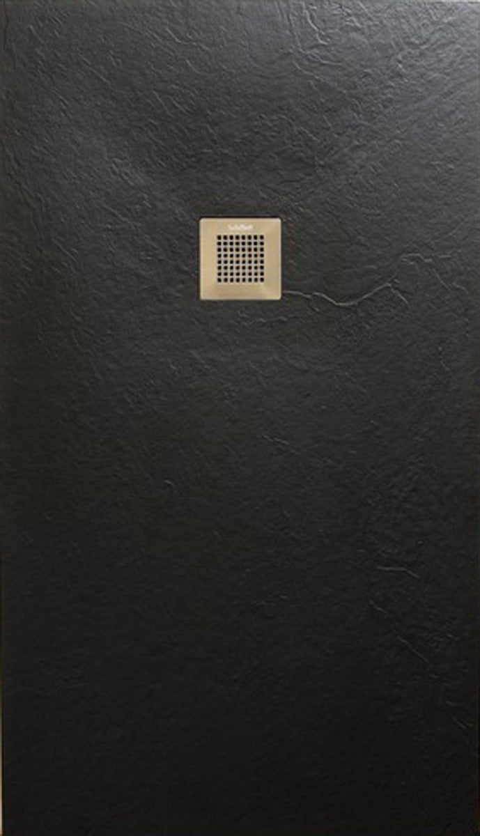 SolidSoft Rectangular Black Flexible Shower Tray Square Drain, flexible shower tray at Irwin Tiles