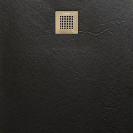 SolidSoft Rectangular Black Flexible Shower Tray Square Drain, flexible shower tray at Irwin Tiles