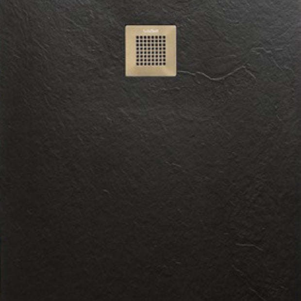 SolidSoft Rectangular Black Flexible Shower Tray Square Drain, flexible shower tray at Irwin Tiles