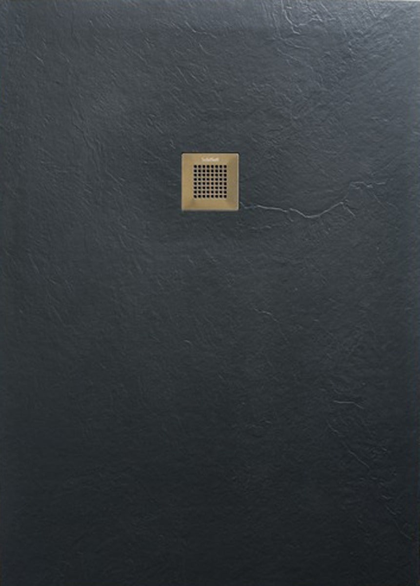 SolidSoft Rectangular Anthracite Flexible Shower Tray Square Drain, flexible shower tray at Irwin Tiles