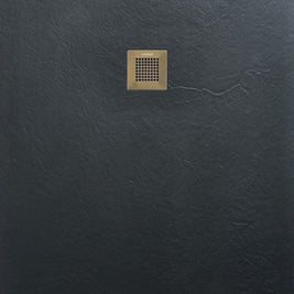SolidSoft Rectangular Anthracite Flexible Shower Tray Square Drain, flexible shower tray at Irwin Tiles