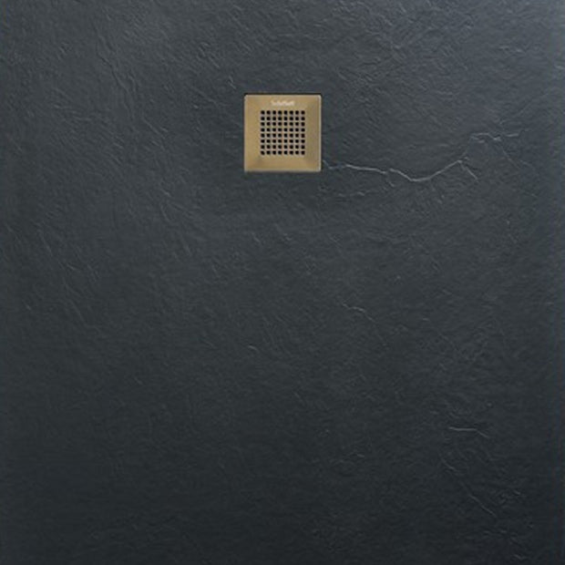 SolidSoft Rectangular Anthracite Flexible Shower Tray Square Drain, flexible shower tray at Irwin Tiles