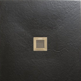 SolidSoft Square Black Flexible Shower Tray Square Drain, flexible shower tray at Irwin Tiles