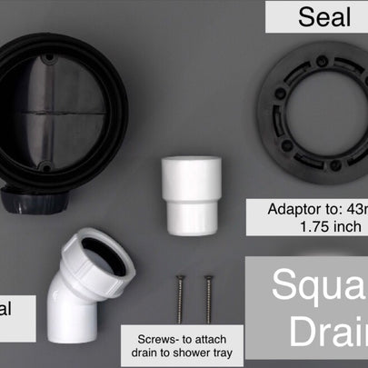 SolidSoft Rectangular Anthracite Flexible Shower Tray Square Drain, flexible shower tray for tiled at Irwin Tiles, view 7