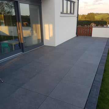 Start Argent 76 x 76 x 2cm, matt porcelain paving for patios, paths and outdoor areas at Irwin Tiles