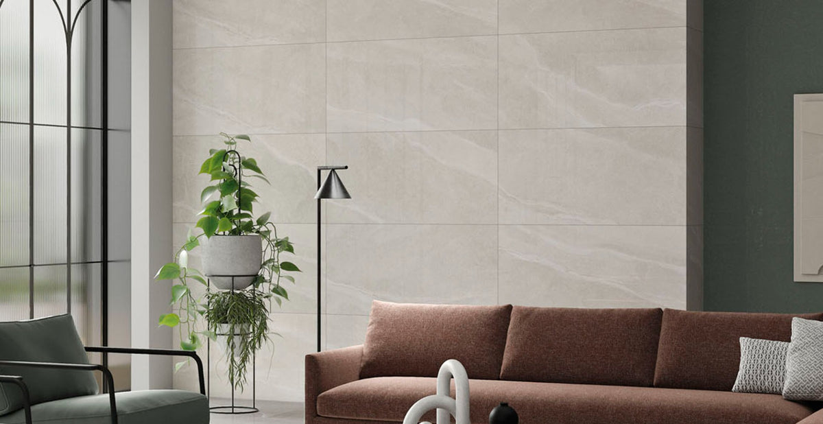 Austral Pearl Glossy 59 x 119cm, porcelain tile at Irwin Tiles