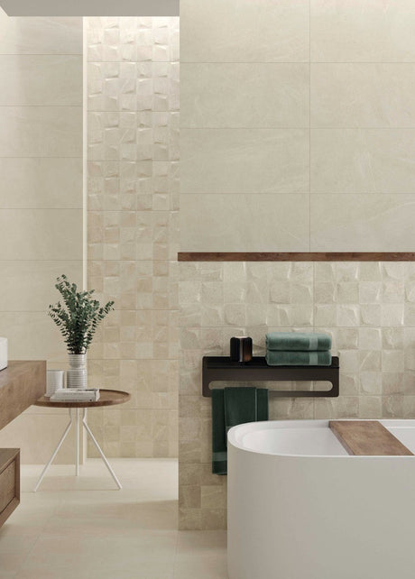 Bellevue Ivory Light 30 x 60cm, matt wall tile at Irwin Tiles