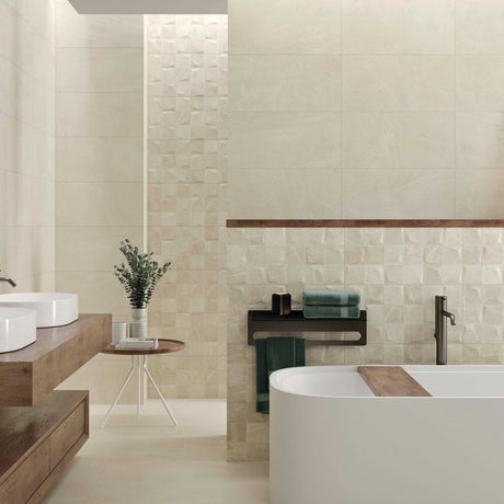 Bellevue Ivory Light 30 x 60cm, matt wall tile at Irwin Tiles